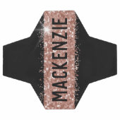 Rose Gold Pink Funkelnd Strip Monogramm Name Fußball (Flach)