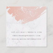 Rose Gold Pink gebürstet | Marmor | Klassisches Mo Quadratische Visitenkarte (Rückseite)