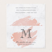 Rose Gold Pink gebürstet | Marmor | Klassisches Mo Visitenkarten (Außenseite Aufgefaltet)