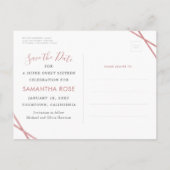 Rose Gold Pink Geometric Sweet 16 Save the Date Ankündigungspostkarte (Rückseite)