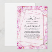 Rose Gold & Pink Geometric Virtual Wedding Einladung (Vorne/Hinten)