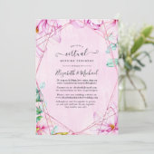 Rose Gold & Pink Geometric Virtual Wedding Einladung (Stehend Vorderseite)