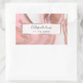 Rose Gold Pink Girly Modern bemalten Marmor Rechteckiger Aufkleber (Tasche)