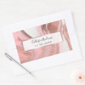 Rose Gold Pink Girly Modern bemalten Marmor Rechteckiger Aufkleber (Umschlag)