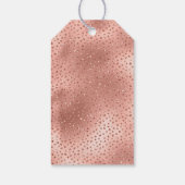 Rose Gold Pink Glam Glitzer Dots Geschenkanhänger (Rückseite)