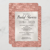 Rose Gold Pink Glam Glitzer Zebra Bridal Einladung (Vorne/Hinten)