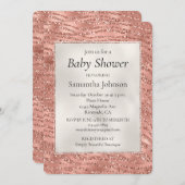 Rose Gold Pink Glam Glitzer Zebra Print Einladung (Vorne/Hinten)