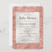 Rose Gold Pink Glam Glitzer Zebra Print Einladung (Vorderseite)