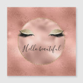 Rose Gold Pink Glam Glitzy Black Eyelashes Magnetkarte (Vorderseite)