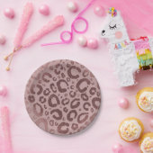 Rose Gold Pink Glam Leopard Print Party Pappteller (Party)