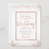 Rose Gold Pink Glam Moderne schicke Hochzeit Einladung (Vorderseite)
