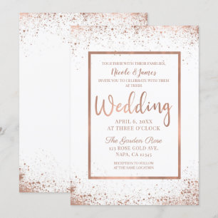Rose Gold Pink Glam Moderne schicke Hochzeit Einladung