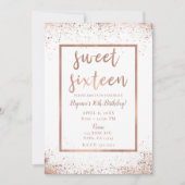 Rose Gold Pink Glam Moderner Chic Sweet 16 Einladung (Vorderseite)