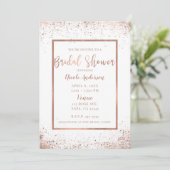Rose Gold Pink Glam Modernes Chic Brautparty Einladung (Stehend Vorderseite)