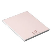 Rose gold pink glam monogram minimalalalist notizblock (angewinkelt)