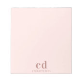Rose gold pink glam monogram minimalalalist notizblock (Vorderseite)