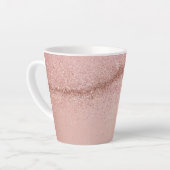 Rose Gold Pink Glitter Latte Mug Milchtasse (Linke Ecke)