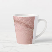 Rose Gold Pink Glitter Latte Mug Milchtasse (Rechts)