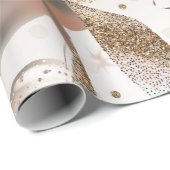 Rose Gold Pink & Glitzer Balloons Sweet 16 Party Geschenkpapier (Rolleneckpunkt)