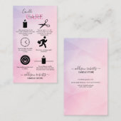 Rose Gold Pink Glitzer Candle Care Business Card Visitenkarte (Vorne/Hinten)
