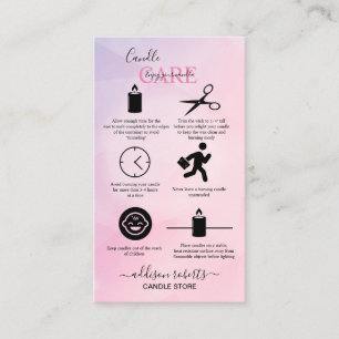 Rose Gold Pink Glitzer Candle Care Business Card Visitenkarte