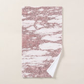 Rose Gold Pink Glitzer Funkelnd Marmorgläser Trend Badhandtuch Set (Handtuch)