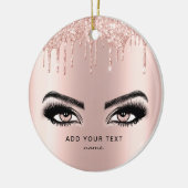 Rose Gold Pink Glitzer Getrocknete Weihnachtszeit Keramik Ornament (Links)