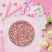 Rose Gold Pink Glitzer Glam Custom Party Pappteller (Party)