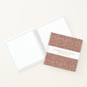 Rose Gold Pink Glitzer Journal Notebook mit Name Notizblock (Innenseite)