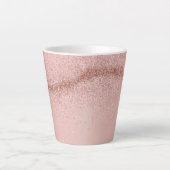Rose Gold Pink Glitzer Latte Tasse (Vorderseite)