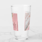 Rose Gold Pink Glitzer Marble Monogram Name Script Glas (Links)
