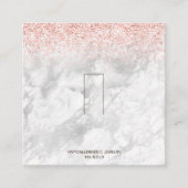 Rose Gold Pink Glitzer Marmorring Logo Quadratische Visitenkarte (Vorderseite)