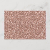 Rose Gold Pink Glitzer Minimaler Stripe Empfang Begleitkarte (Rückseite)