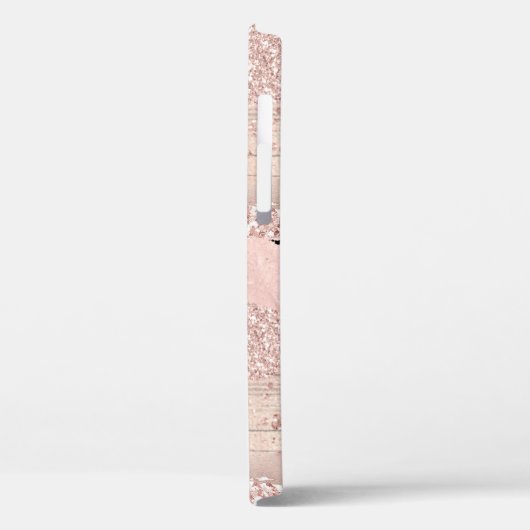 Rose Gold Pink Glitzer Monogram Case Mate (Rückseite / Links)