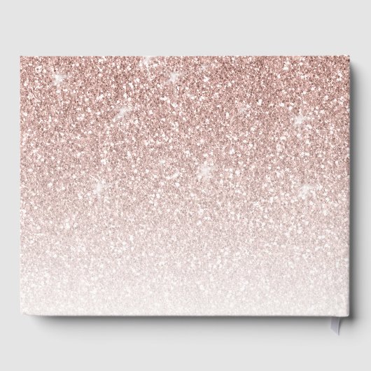 Rose Gold Pink Glitzer Monogram Name Future Mrs. Gästebuch (Rückseite)