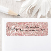 Rose Gold Pink Glitzer Monogram Rücksendeadresse (Insitu)