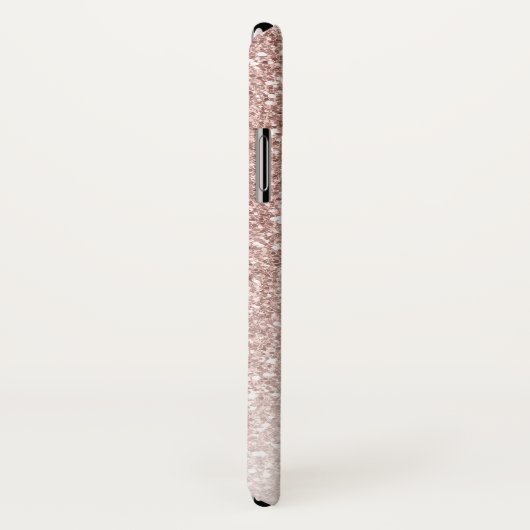 Rose Gold Pink Glitzer Monogramm Case-Mate iPhone Hülle (Hinten/Rechts)