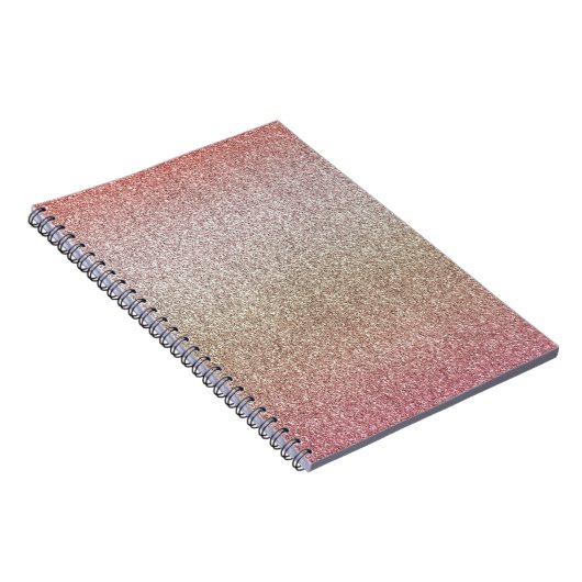 Rose Gold Pink Glitzer Notizblock (Rechte Seite)