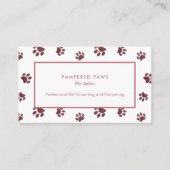 Rose Gold Pink Glitzer Paw Prints Pet Salon Visitenkarte (Vorderseite)
