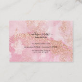 Rose Gold Pink Glitzer Schmuckpflege Visitenkarte (Rückseite)