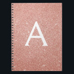 Rose Gold Pink Glitzer Sparkeller Monogram Noteboo Notizblock<br><div class="desc">Blush Pink - Rose Gold Imitate Glitzer Sparkle Elegant Mit Monogramm Notebook Journal für Schule oder Arbeit. Das Notebook eignet sich hervorragend,  um wieder in die Schule zu gehen oder einen süßen 16,  18,  21,  30,  40,  50 oder 60. Geburtstag,  Hochzeit oder Brautparty zu planen</div>