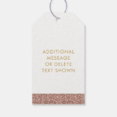 Rose Gold Pink Glitzer Streifen Gastgeschenk Geschenkanhänger (Rückseite)