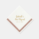 Rose Gold Pink Glitzer Strip Girly Party Napkins Serviette (Ecke)