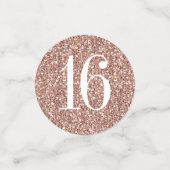 Rose Gold Pink Glitzer Sweet 16 Name und Foto Konfetti (Klein Vorderseite)
