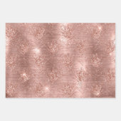 Rose Gold Pink Glitzer Trendverpackungspapier Geschenkpapier Set (Vorderseite 3)