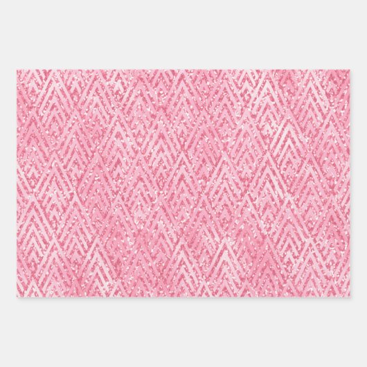 Rose Gold Pink Glitzer Trendverpackungspapier Geschenkpapier Set (Vorderseite 2)