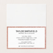 Rose Gold Pink Glitzer Trendy Nails Lashes Visitenkarten (Innenseite Aufgefaltet)