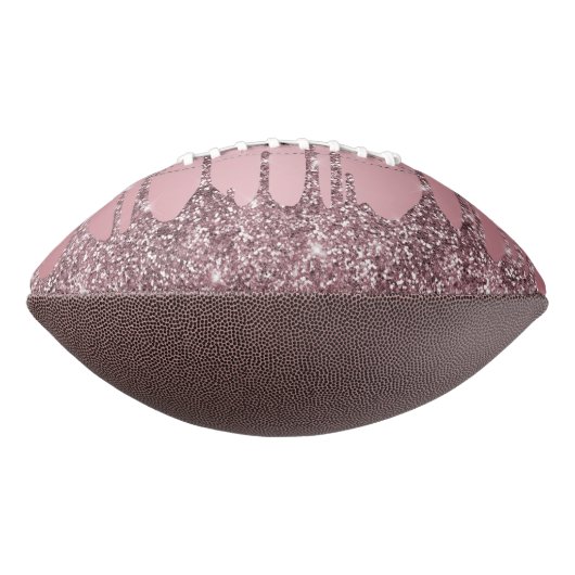 Rose Gold Pink Glitzer Tropfen Sparkle Monogramm N Football (Gedreht 90)