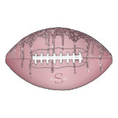 Rose Gold Pink Glitzer Tropfen Sparkle Monogramm N Football (Vorderseite)