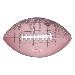 Rose Gold Pink Glitzer Tropfen Sparkle Monogramm N Football